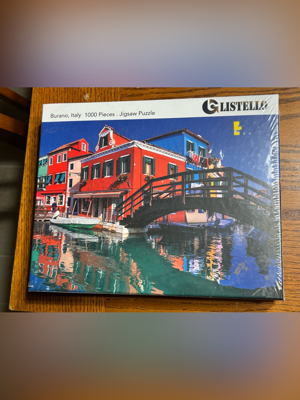 NEW UNOPENED- Burano Italy 1000-Piece Jigsaw Puzzle - Vibrant Red & Blue